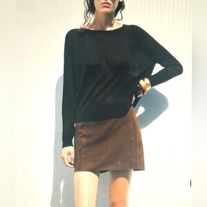 NWOT Zara knit Oversized 3/4 Sleeve Square Cut With Viscose/Metal Blend …